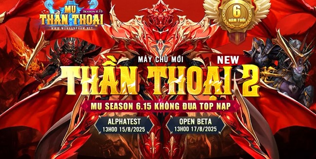 MU Nhân Phẩm season 6.9 ra mắt siêu máy chủ free 99%, cày là có