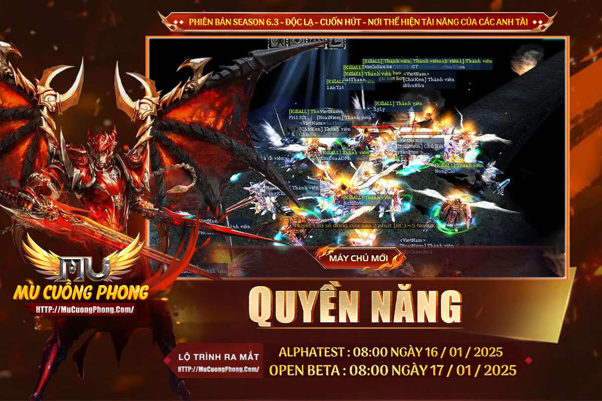 MU CUỒNG PHONG phiên bản SS6.3 - Không Reset - Max Items 3 Dòng Excellent